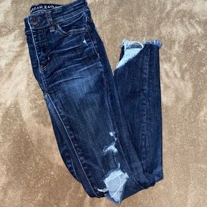 American Eagle High Rise Ripped Jeans
